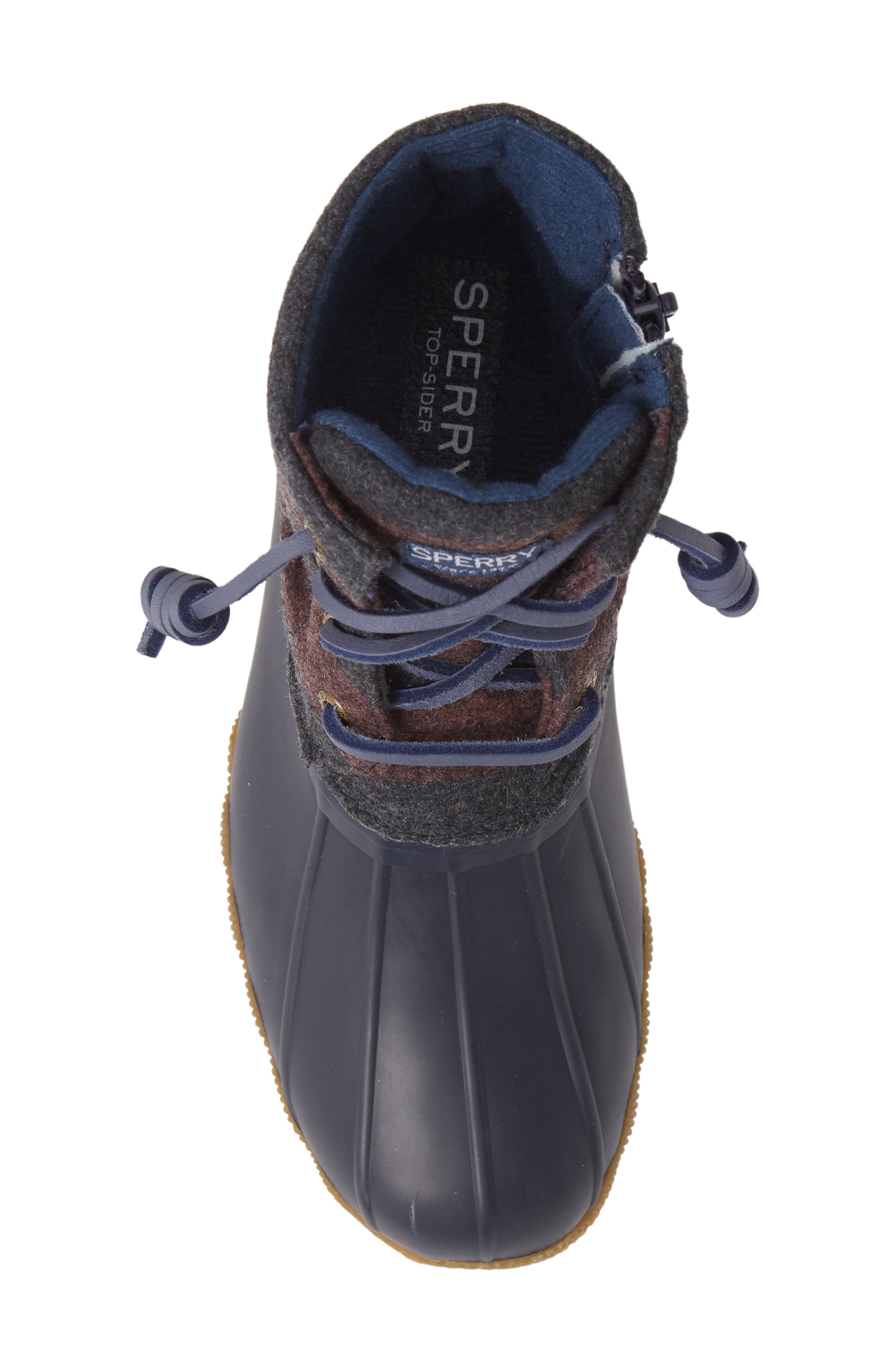 Sperry Saltwater Duck Boot, Alternate, color, NAVY/ MAROON