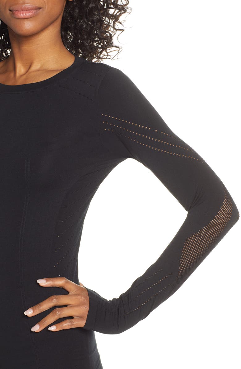 Blanc Noir Magnetic Mesh Inset Top, Alternate, color, 