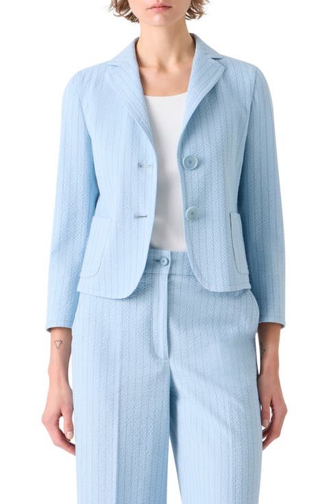 Stripe Cotton Stretch Seersucker Jacket