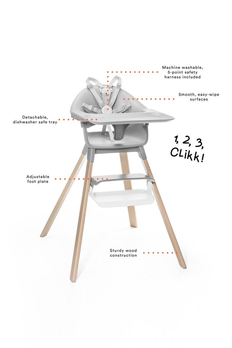Clikk Highchair, Alternate, color, CLOUD GREY