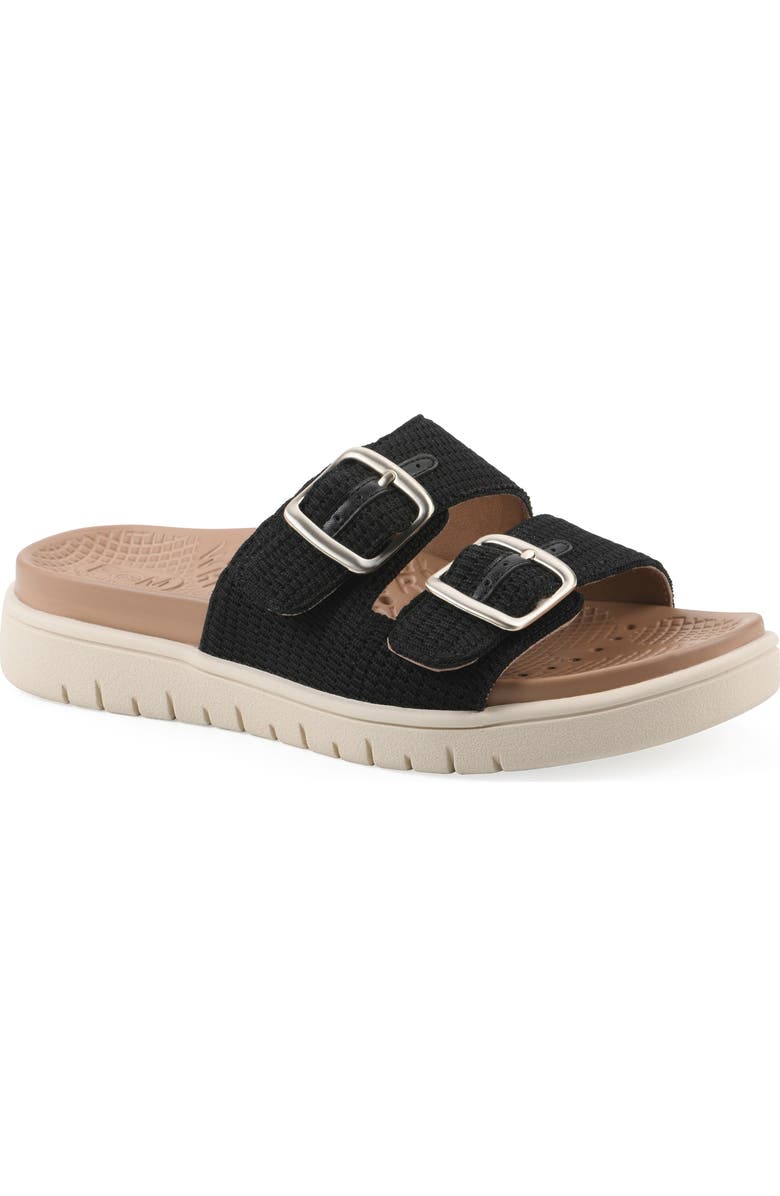 White Mountain Footwear Nanny FOM Recovery Slide Sandal, Main, color, Black/ Fabric