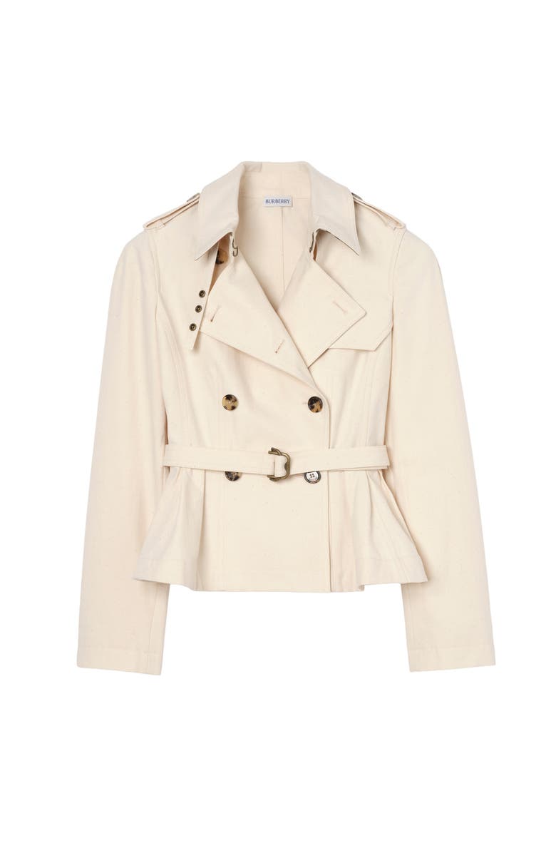 Burberry Cotton Isabella Trench Jacket, Main, color, Linen Beige
