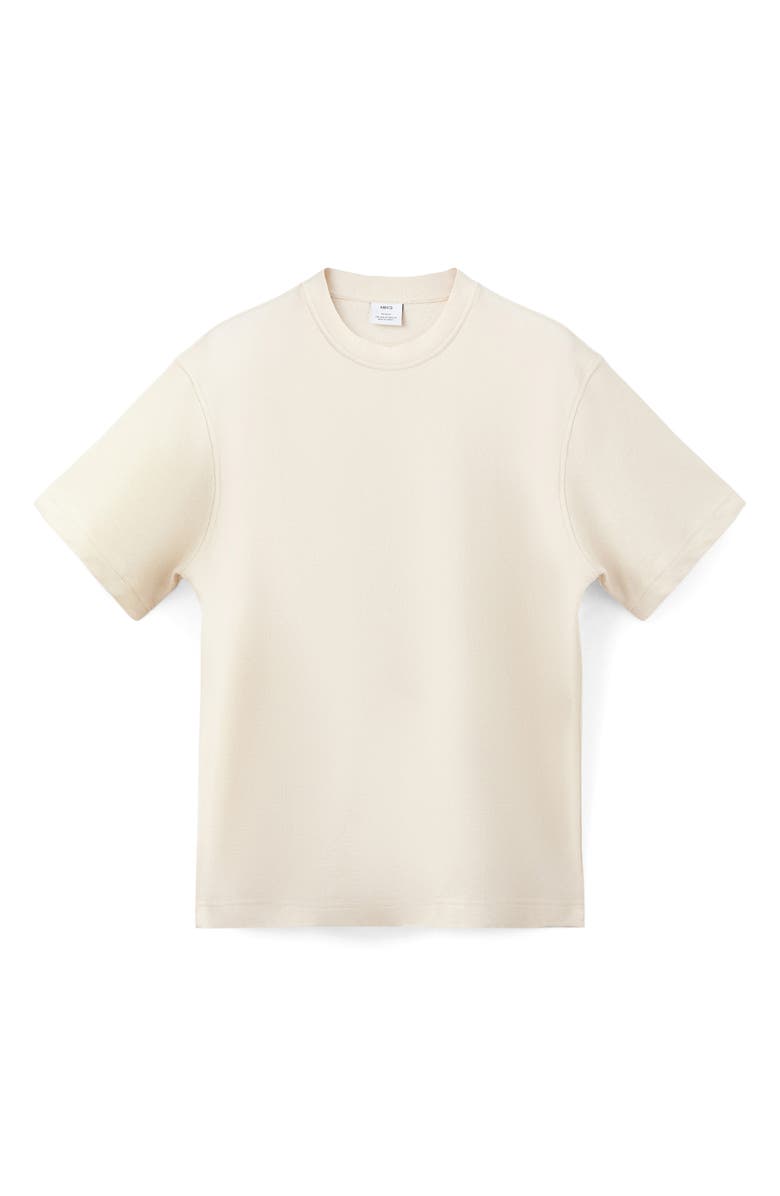 MANGO Cotton Fleece Crewneck Top, Alternate, color, White