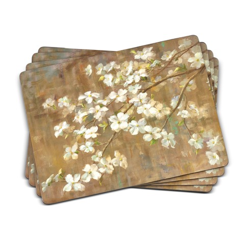 Dogwood in Spring Set of 4 Cork Back Placemats