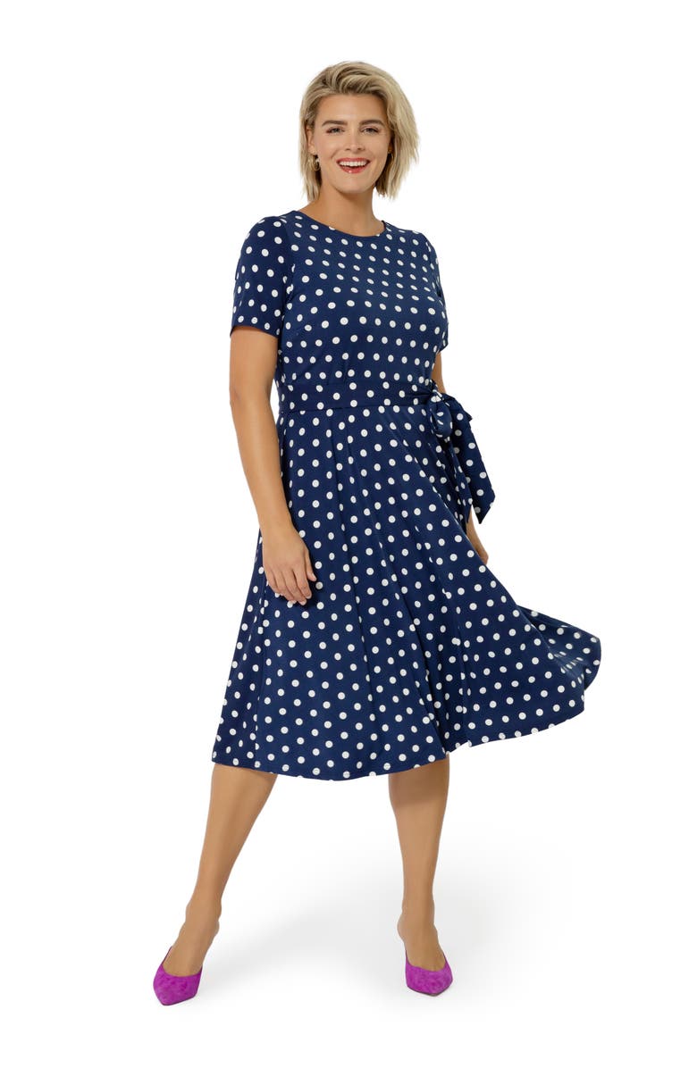 Leota Giselle Polka Dot A-Line Dress, Alternate, color, 