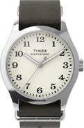 Timex® Weekender Leather Strap Watch, 34mm