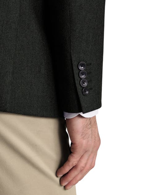 Charles Tyrwhitt Wool Texture Slim Fit Jacket In Black