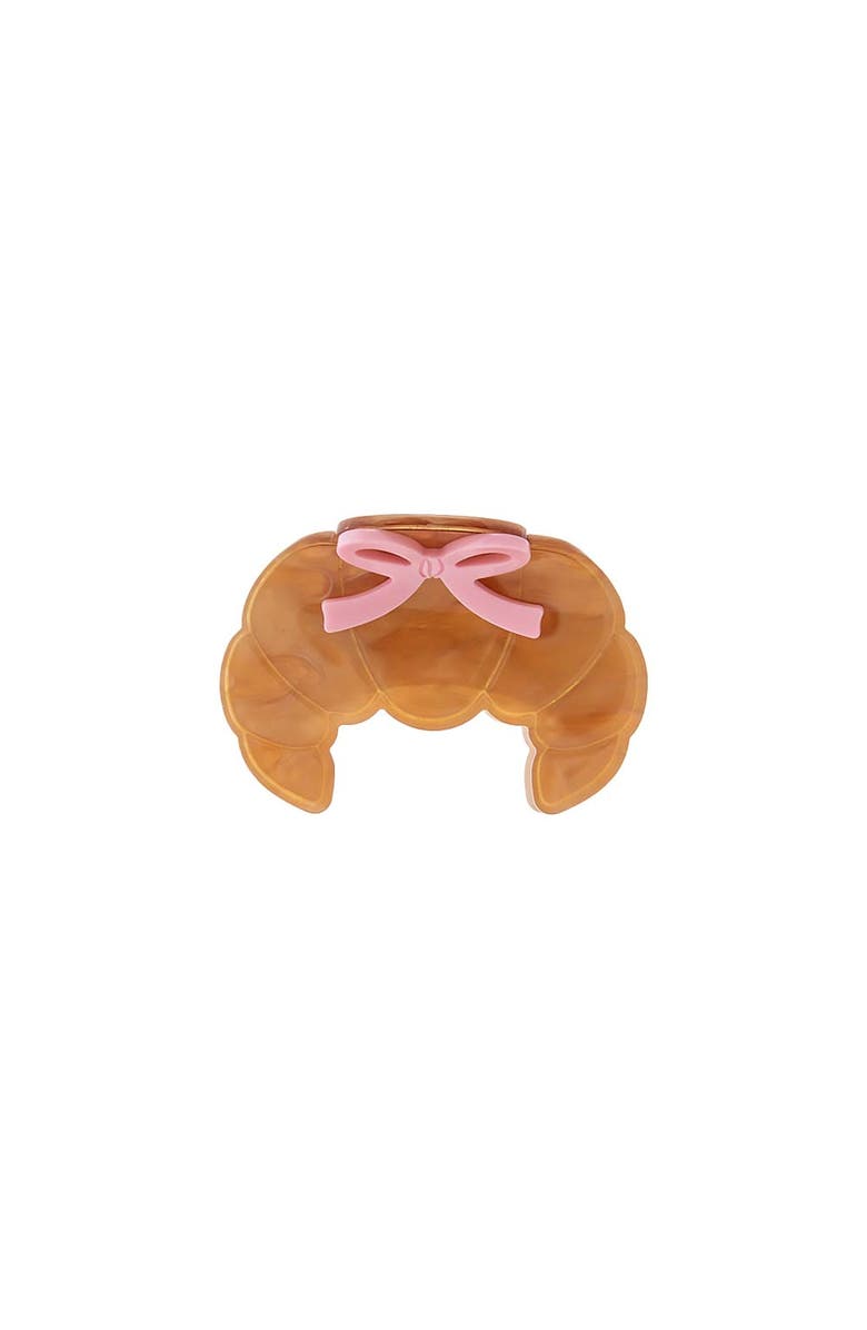 BY ADINA EDEN Pink Bow Croissant Claw Clip, Main, color, Orange
