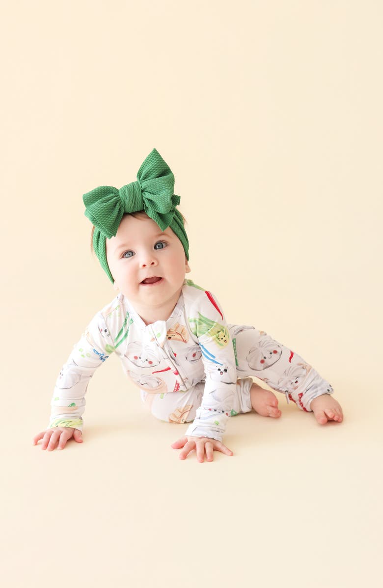 Posh Peanut Kids' Dumplings Convertible Zip-Up Footie, Alternate, color, White