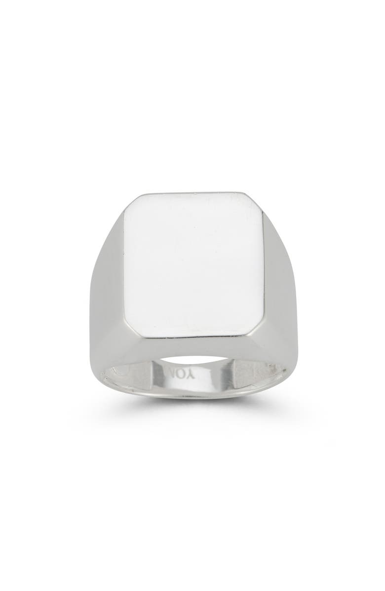 Yield of Men Sterling Silver Square Signet Ring, Alternate, color, 