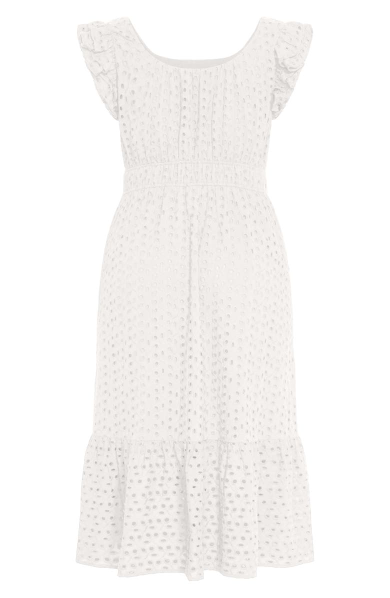 City Chic Sweet Broderie Anglaise Maxi Dress, Alternate, color, Ivory