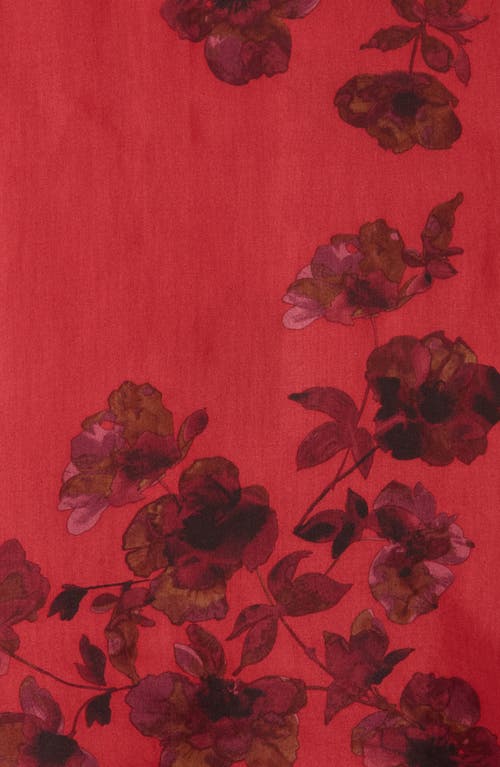Bcbg Floral Shadow Square Scarf In Red