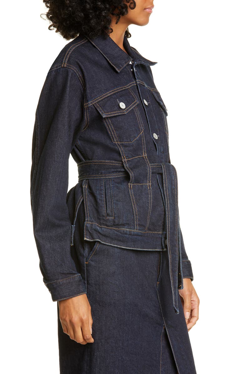 TRAVE Adrienne Belted Denim Jacket, Alternate, color, 
