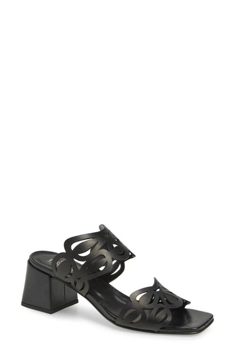 Laser Cutout Slide Sandal (Women)