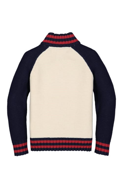 Hope & Henry Baby Boys' Half Zip Ski Sweater, Infant In White