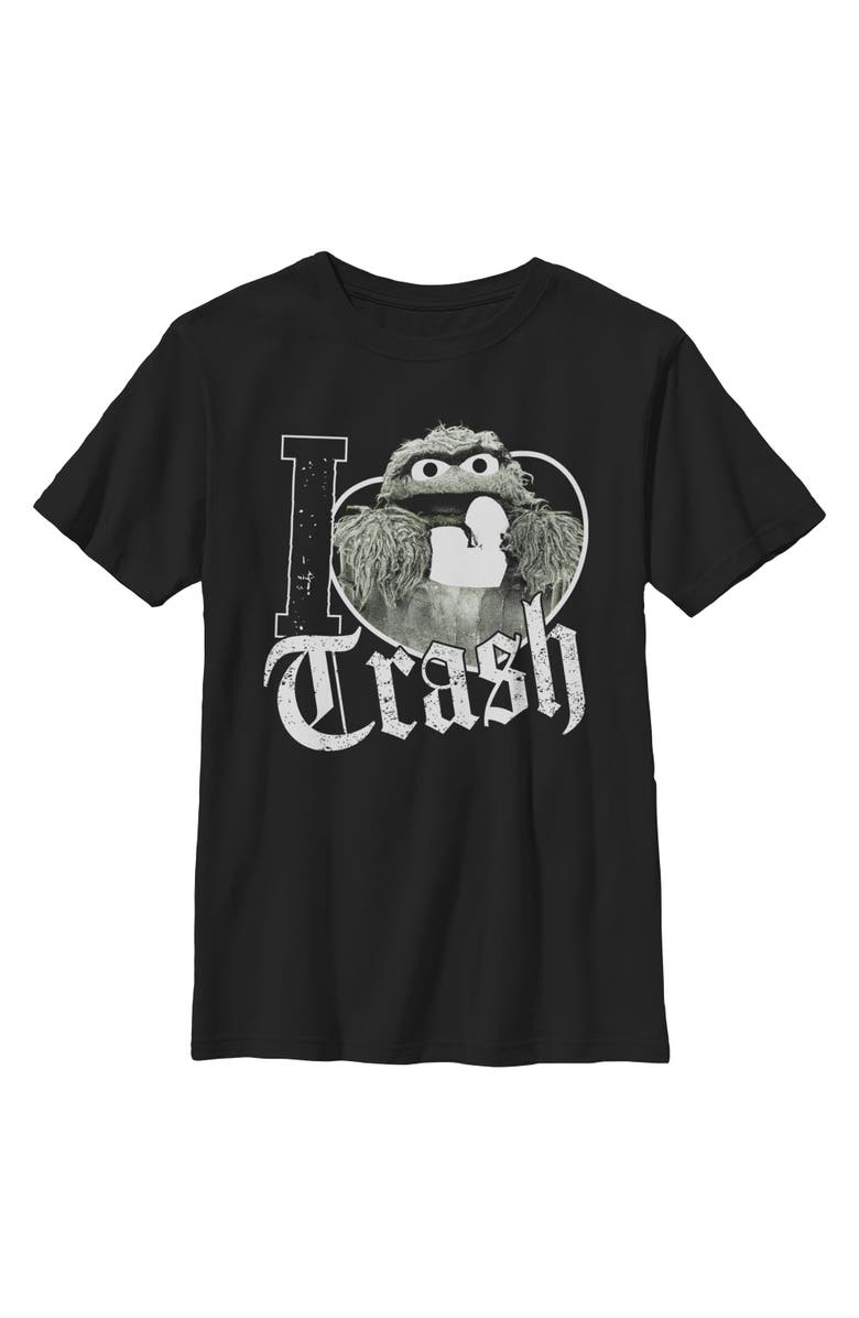 Sesame Street<sup>®</sup> Boy's Sesame Street I Love Trash Oscar the Grouch Graphic T-Shirt, Main, color, Black
