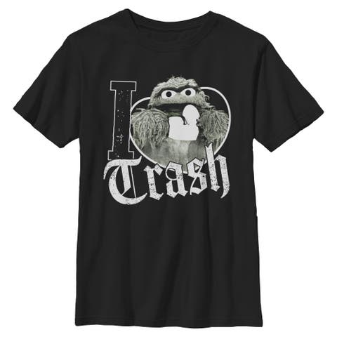 Boy's Sesame Street I Love Trash Oscar the Grouch  Graphic T-Shirt