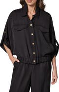 Donna Karan New York Dolman Roll Tab Front Button Top