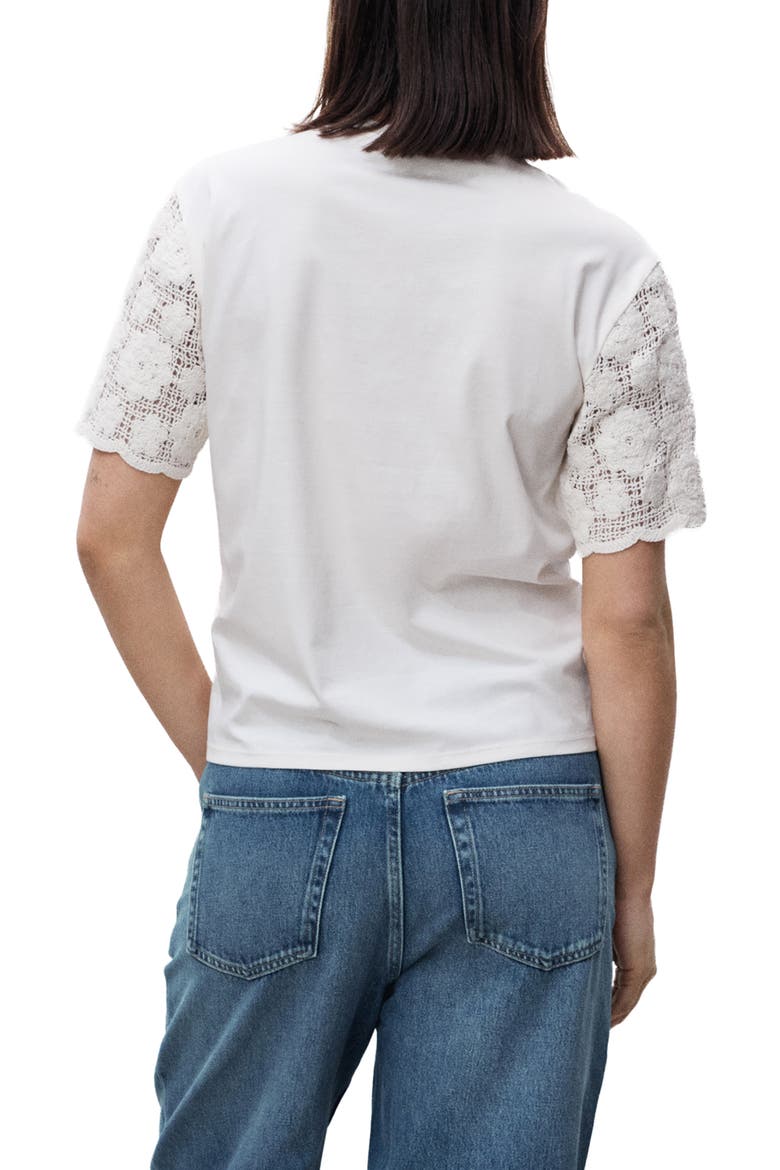 Open Stitch Trim Maternity T-Shirt, Alternate, color, WHITE