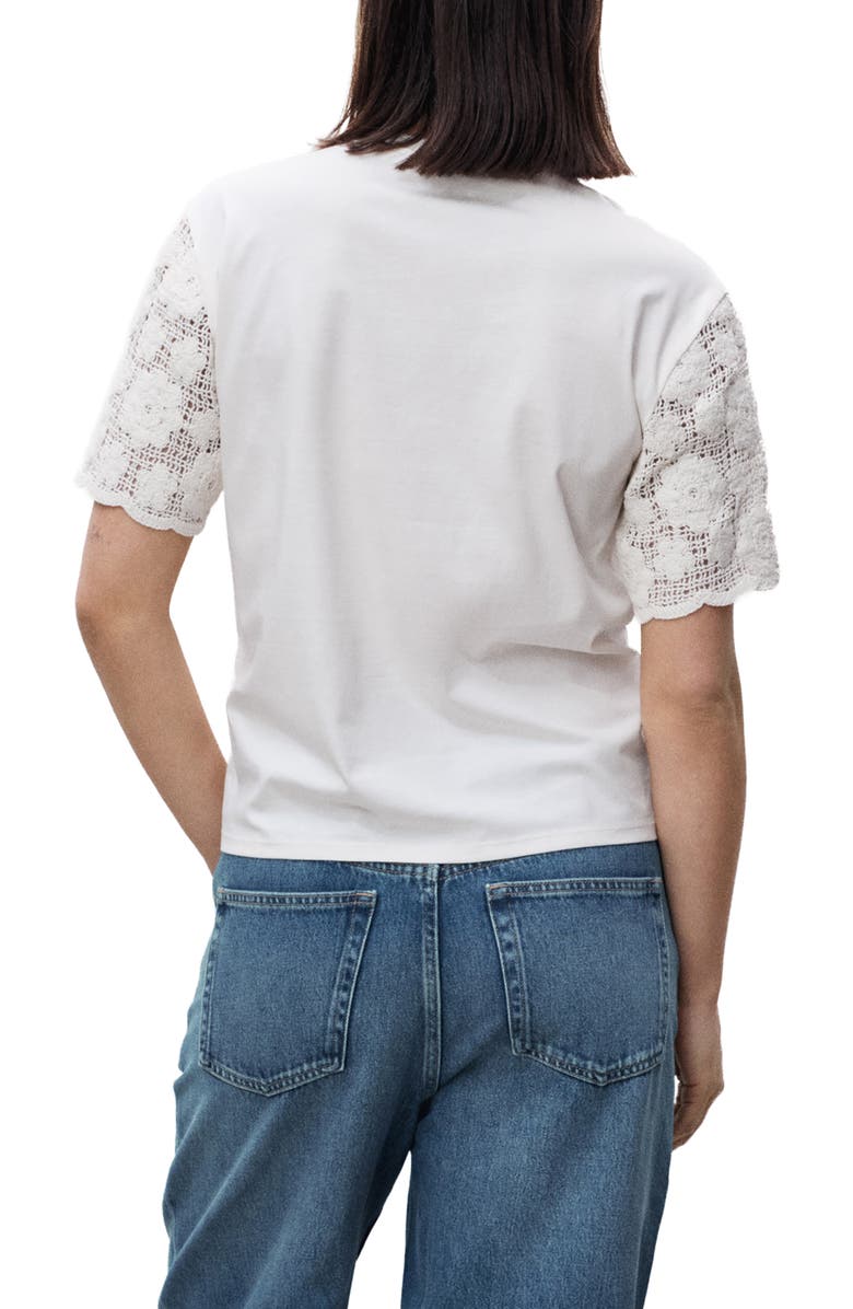 MANGO Open Stitch Trim Maternity T-Shirt, Alternate, color, White