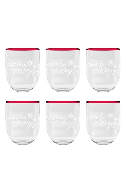 Shop Tarhong Holiday Set Of 6 Stemless Wine Glasses In Clear