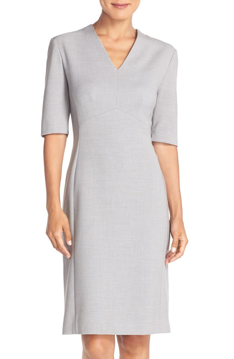 Tahari Mélange Woven Sheath Dress, Main, color,