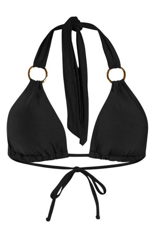 Sunshine 79 Solids Triangle Bikini Top In Black