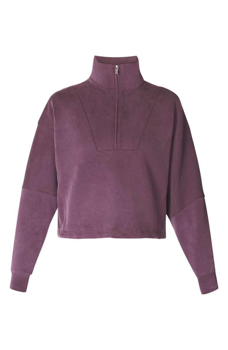 Sweaty Betty Half Zip Fleece Pullover, Alternate, color, Midnight C