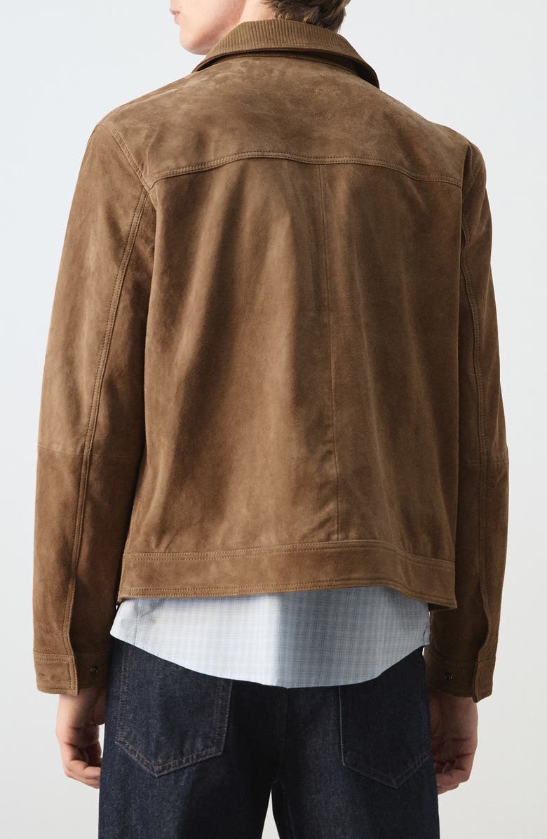 MANGO Suede Jacket, Alternate, color, Cognac