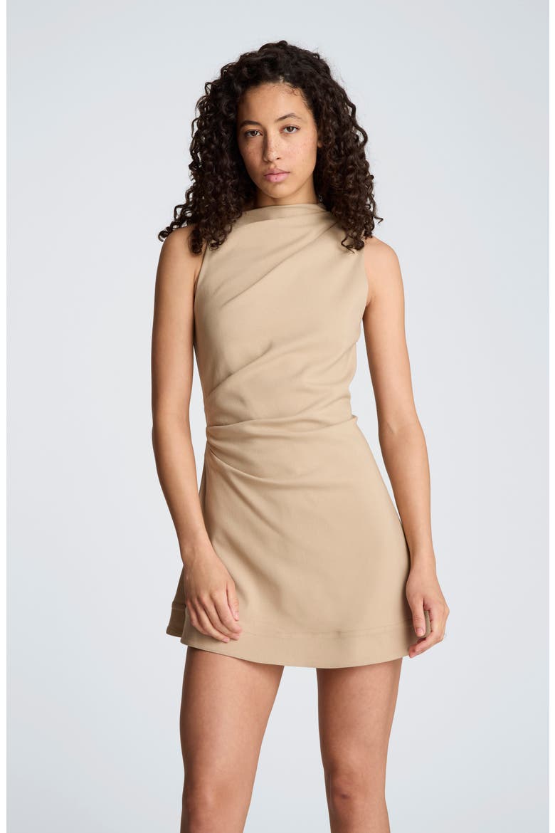 Mock Neck Sheath Minidress, Alternate, color, BURLAP