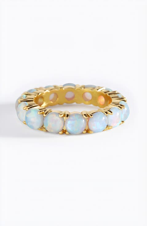 Blue Opal Eternity Ring