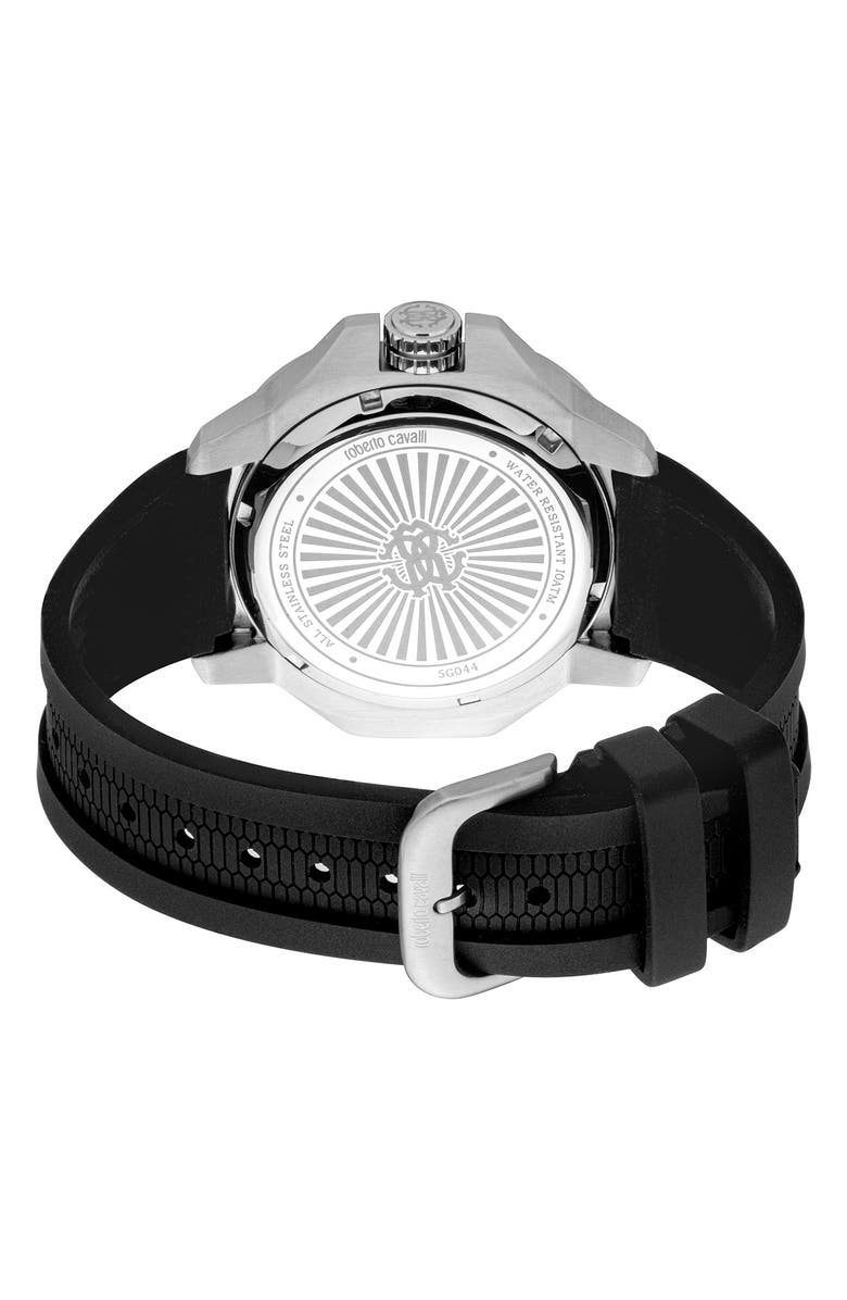 Roberto Cavalli Silicone Strap Watch, 42mm, Alternate, color,