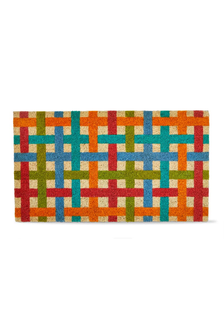 Multi Color Weave Non-Slip Coir Mat Multi Coir Everyday, Main, color, Beige