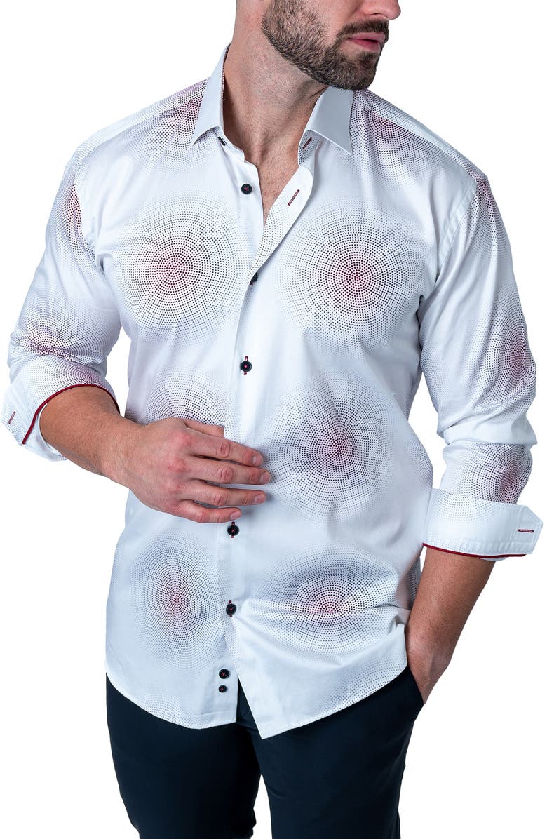 Maceoo Fibonacci Radius Regular Fit Cotton Button-Up Shirt, Alternate, color,