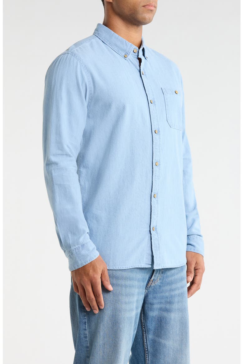 Scholar Organic Cotton Chambray Button-Down Shirt, Alternate, color, BLEACHED