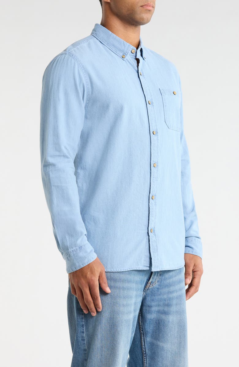 Roark Scholar Organic Cotton Chambray Button-Down Shirt, Alternate, color, Bleached