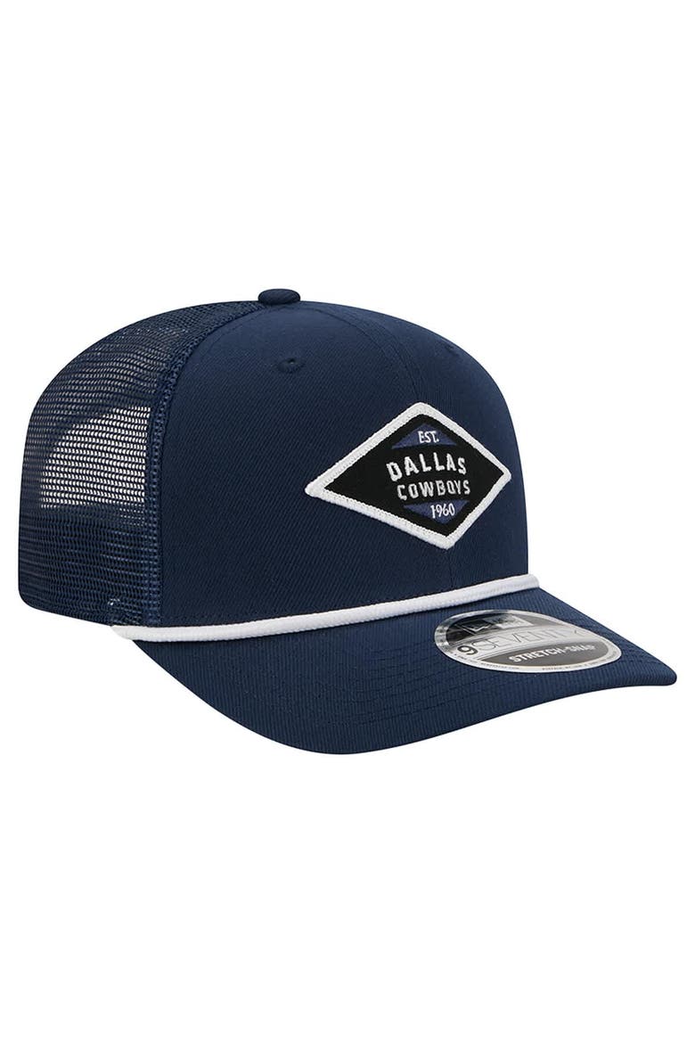 Men's New Era  Navy Dallas Cowboys 9SEVENTY Team Rope Stretch-Snap Hat, Alternate, color, Navy