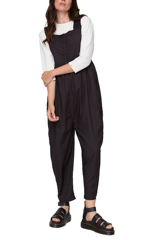 Turtledove London Smocking Strap Jumpsuit In Black