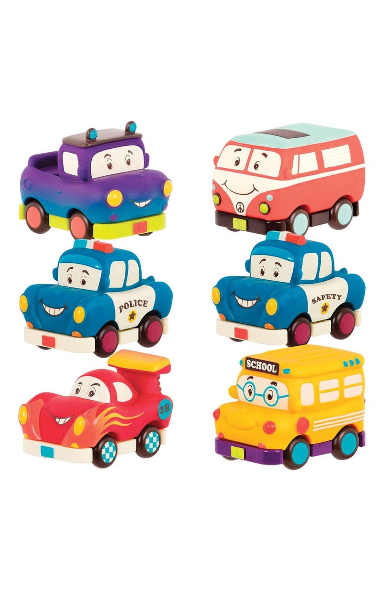 Battat Mini Pull Back Vehicles - Set of 6, Main, color, Multicolored