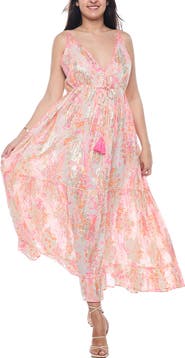 RANEES Tassel Cotton Maxi Sundress