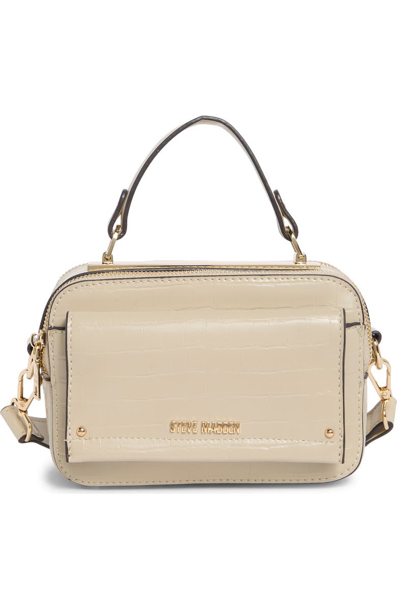 Steve Madden Clarke Crossbody Bag, Main, color, Oatmilk Croco