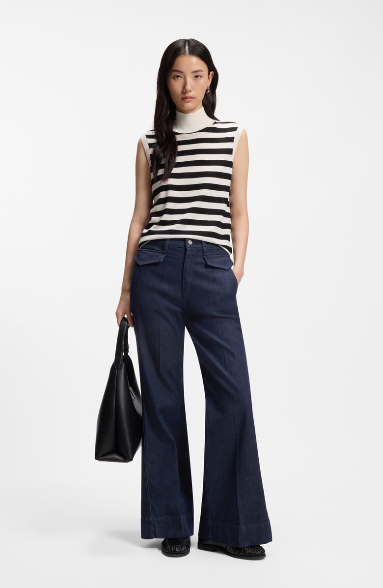 BOSS Rosalya High Waist Flare Jeans, Alternate, color, Blue