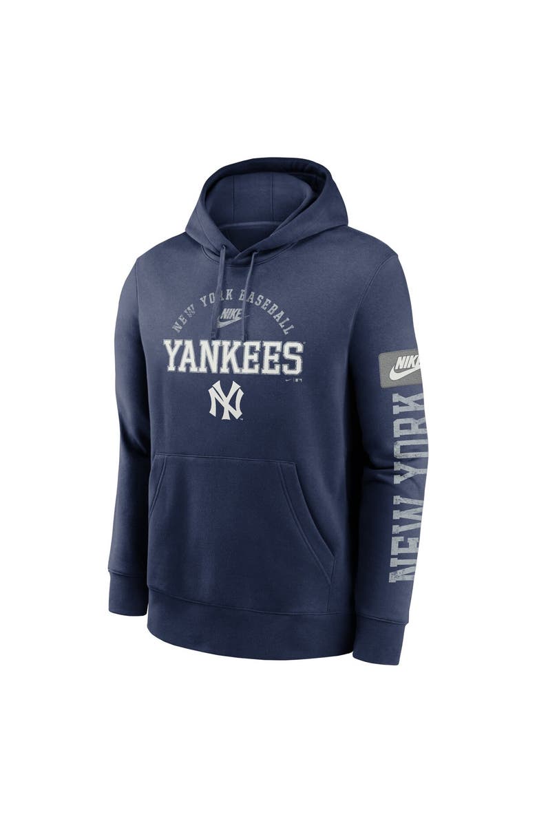Nike Men's Nike Navy New York Yankees Cooperstown Collection Splitter Club Fleece Pullover Hoodie, Alternate, color, 