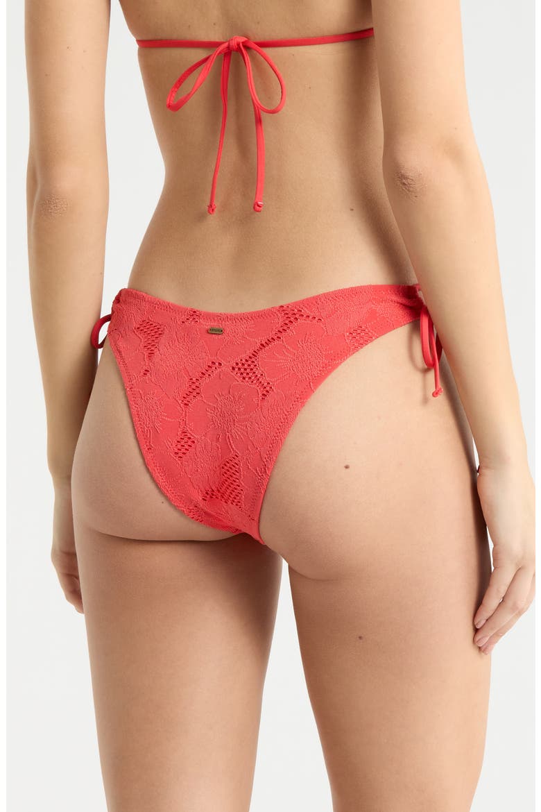 Oasis Jacquard Bikini Bottoms, Alternate, color, RED