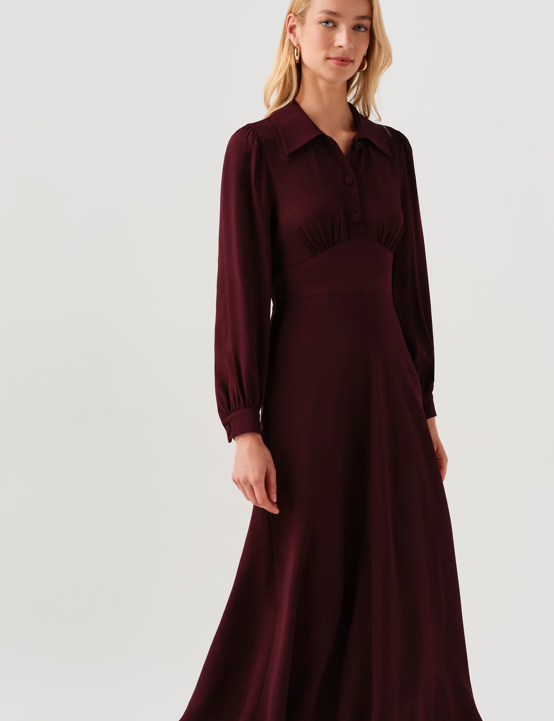 Wendy Crepe Collared Midi Dress thumbnail 2