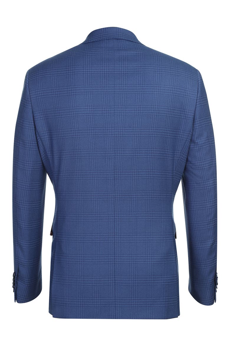Plaid Blue Stretch Mélange Suit, Alternate, color, ROYAL BLUE