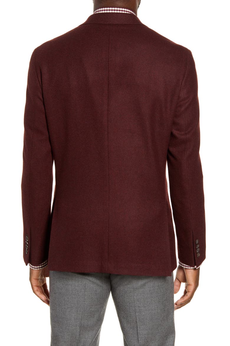 Aiden Classic Fit Solid Wool Sport Coat, Alternate, color, MERLOT