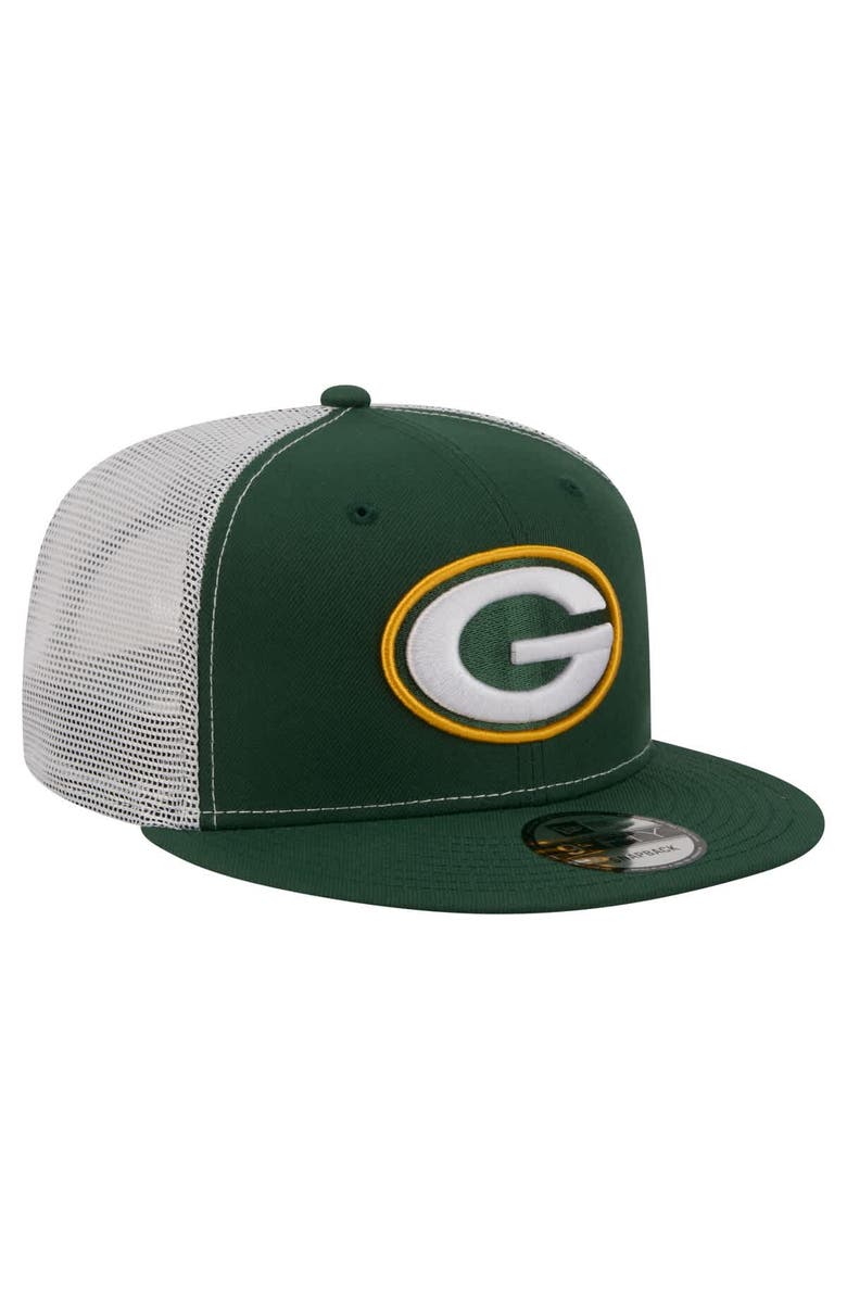 New Era Men's New Era Green Green Bay Packers Core Team 9FIFTY Trucker Snapback Hat, Alternate, color, Green