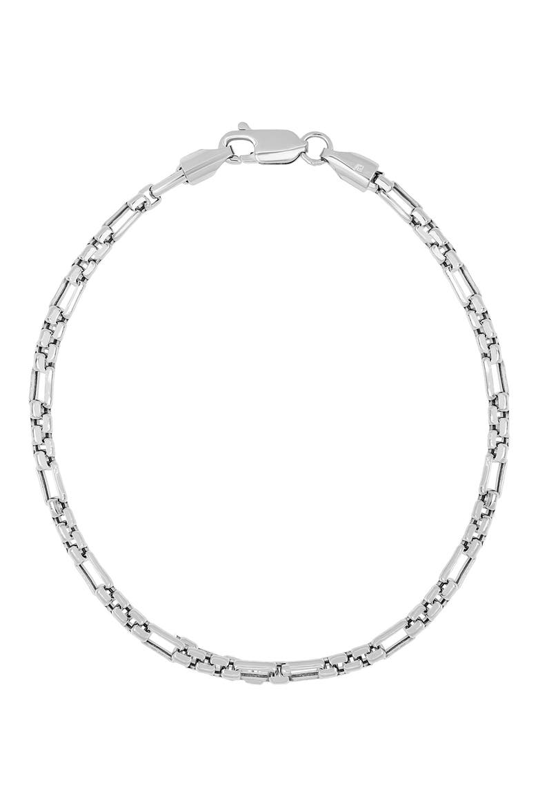 Men's 14K Gold Box Chain Bracelet (Nordstrom Exclusive), Main, color, 14K WHITE GOLD