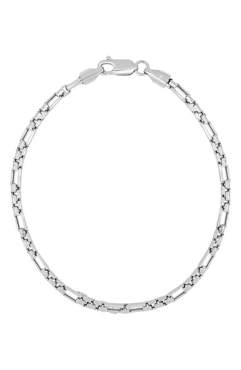 Bony Levy Men's 14K Gold Box Chain Bracelet, Main, color, 14K White Gold